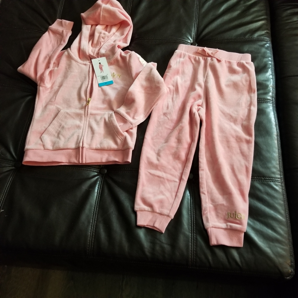 GIRLS JUICEY couture tracksuit. 2 PC set jogger hoodie nwt - Picture 5 of 6
